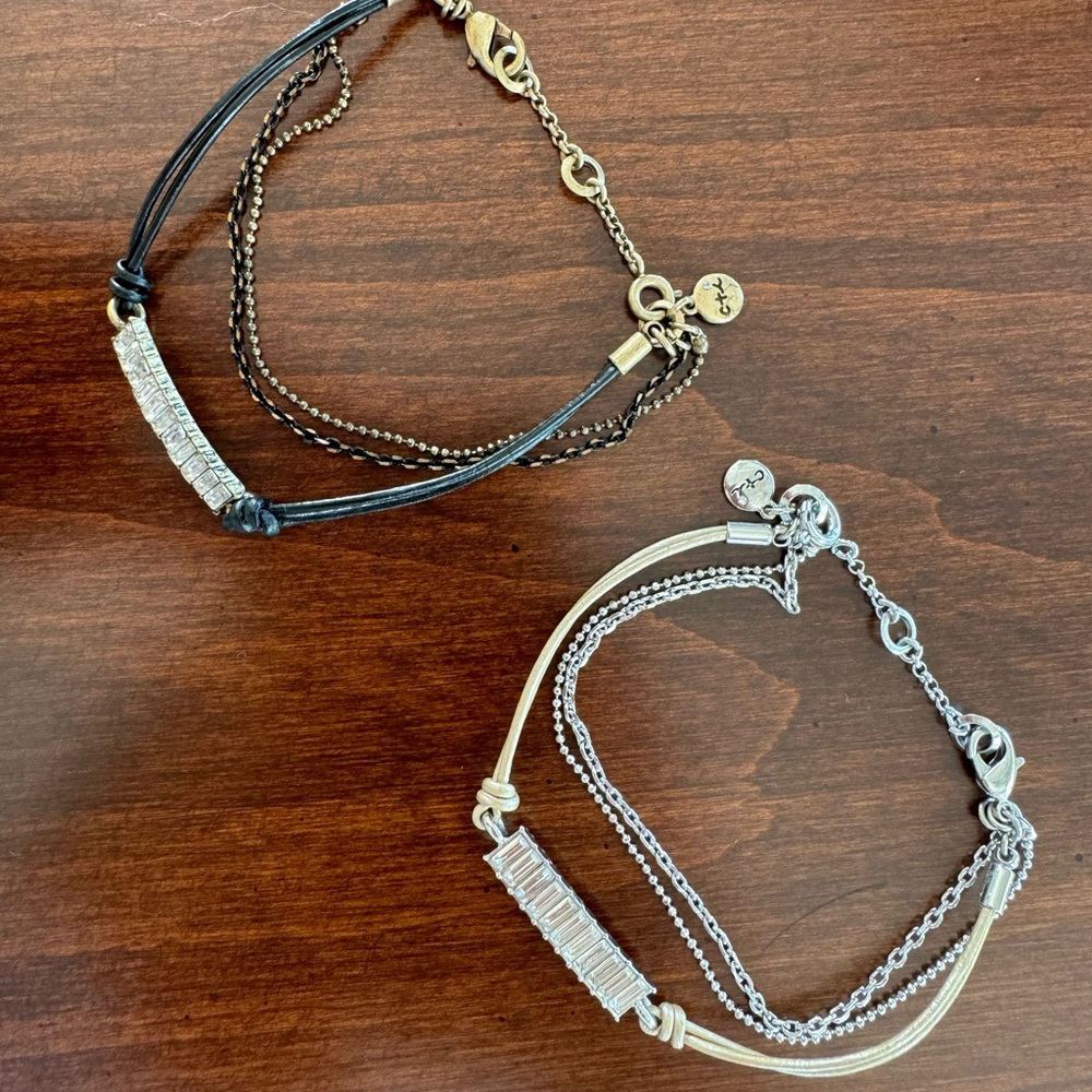 Chloe & Isabel set of 2 bracelets…Gold & Black and Champagne & Silver